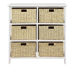 Instant Promo - Meuble 6 tiroirs NATURA blanc