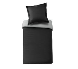 Linge De Lit - HC 140x200 + 1 TO 65x65 cm GEMINI Noir/Gris