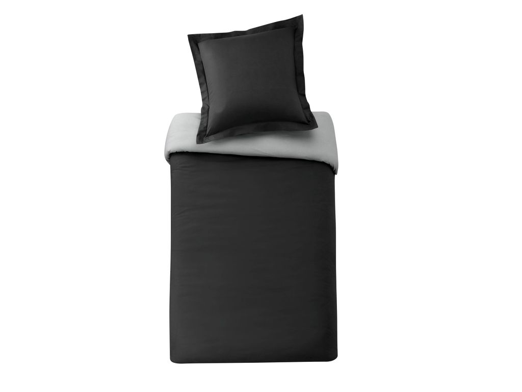 Linge De Lit - HC 140x200 + 1 TO 65x65 cm GEMINI Noir/Gris