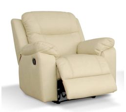 Fauteuil Relax TREVISE 8419 Cuir/Cro&ucirc;te cuir 7329 Ivoire