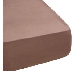 Linge De Lit - Drap housse 90 x 190 cm GEMINI Chocolat