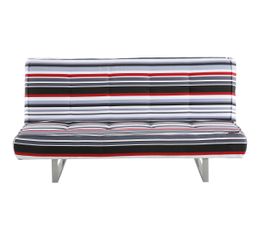 Banquette-lit Clic-clac DARFIELD Tissu ray� Noir/Rge
