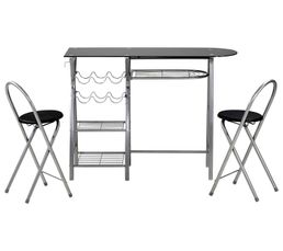 MANGE DEBOUT + TABOURETS THIM NOIR