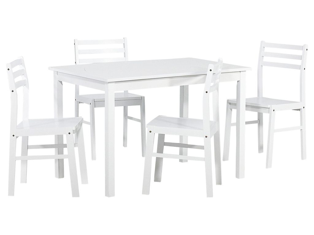 Tables - TABLE + 4 CHAISES DETROIT BLANC