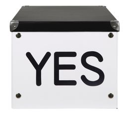 Instant Promo - Bo�te cartonn�e noire/blanche YES H. 24 x 30 x 39 cm