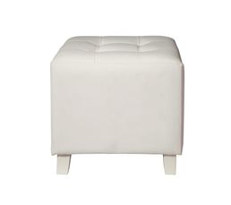 Chauffeuses - Pouf 35 x 35 x 35 cm CAPITONNE Blanc