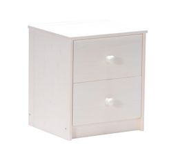 Chevets - Chevet 2 tiroirs BUCKY 128444 Blanc