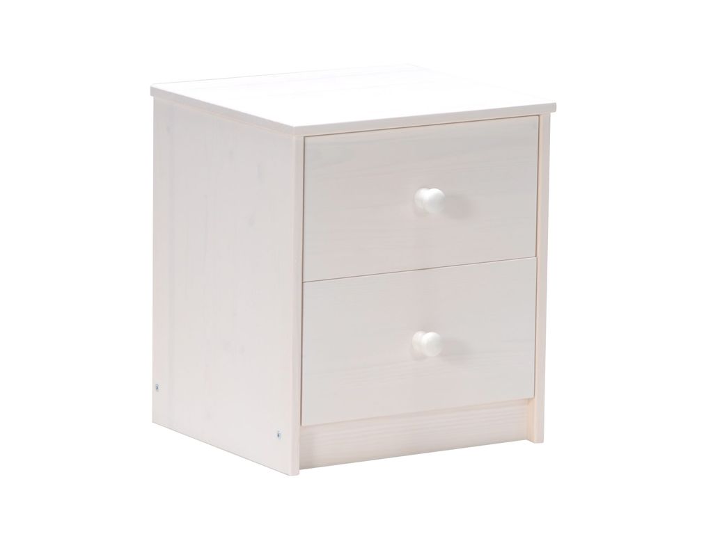 Chevets - Chevet 2 tiroirs BUCKY 128444 Blanc