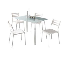 Tables - TABLE + 4 CHAISES ROSY BLANC