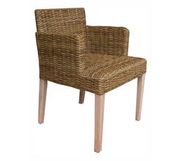 Chaises - Chaise Accoudoir RENO KUBU NATUREL