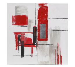 Peintures - Toile peint 80X80 SENS ROUGE