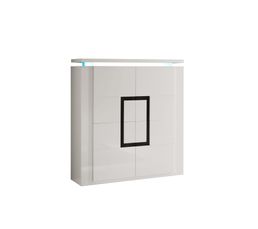Buffets - Bahut Haut 4 portes RIVA Blanc/Noir