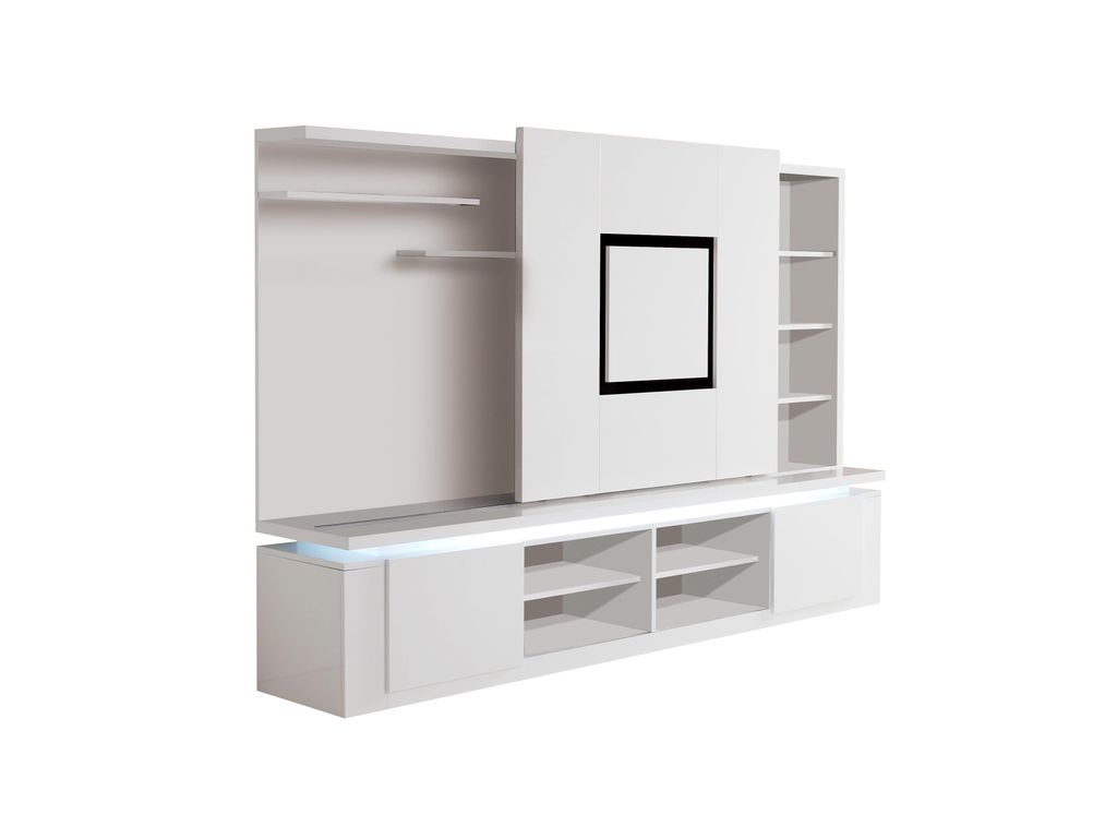 Livings - Mur TV RIVA Blanc/Noir