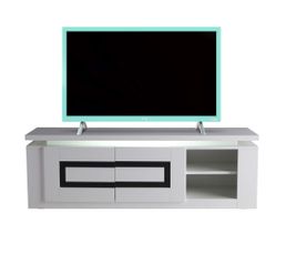 Meubles Tv - Banc TV RIVA Blanc/Noir