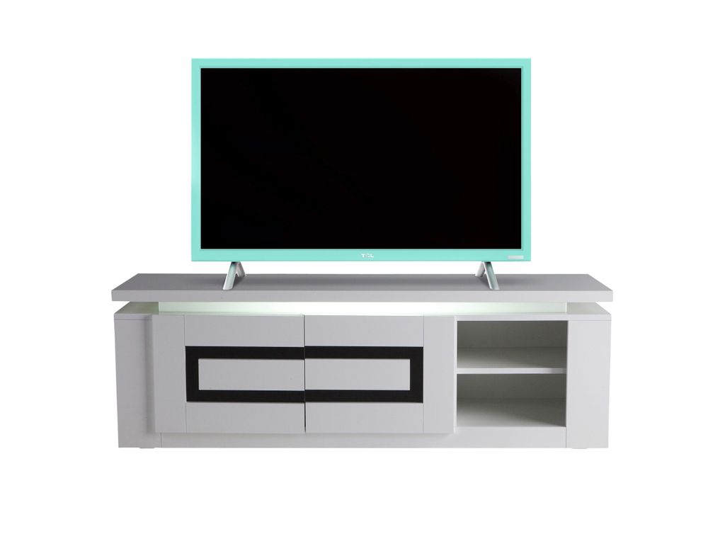 Meubles Tv - Banc TV RIVA Blanc/Noir