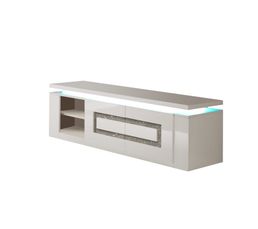Meubles Tv - Banc TV RIVA Blanc/Strass