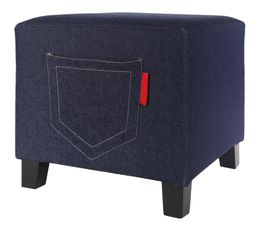 Poufs & Poires - Pouf D.35 cm - H.35 cm DENIM bleu jean