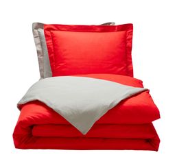 Linge De Lit - HC 240x220 + 2 TO 75x75 cm GEMINI rouge/gris