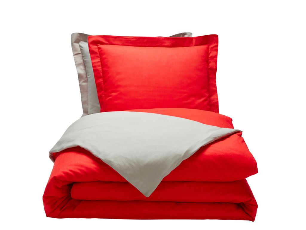 Linge De Lit - HC 240x220 + 2 TO 75x75 cm GEMINI rouge/gris