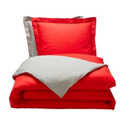 Linge De Lit - HC 260x240 + 2 TO 75x75 cm GEMINI rouge/gris