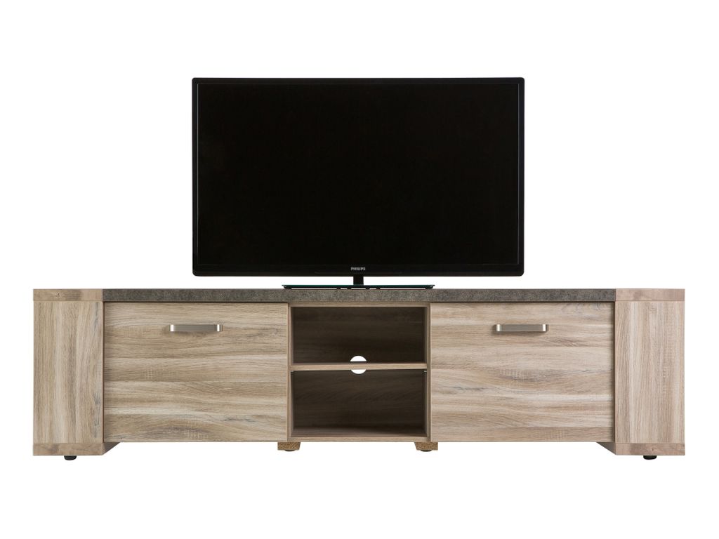 meuble tv bas noir laque