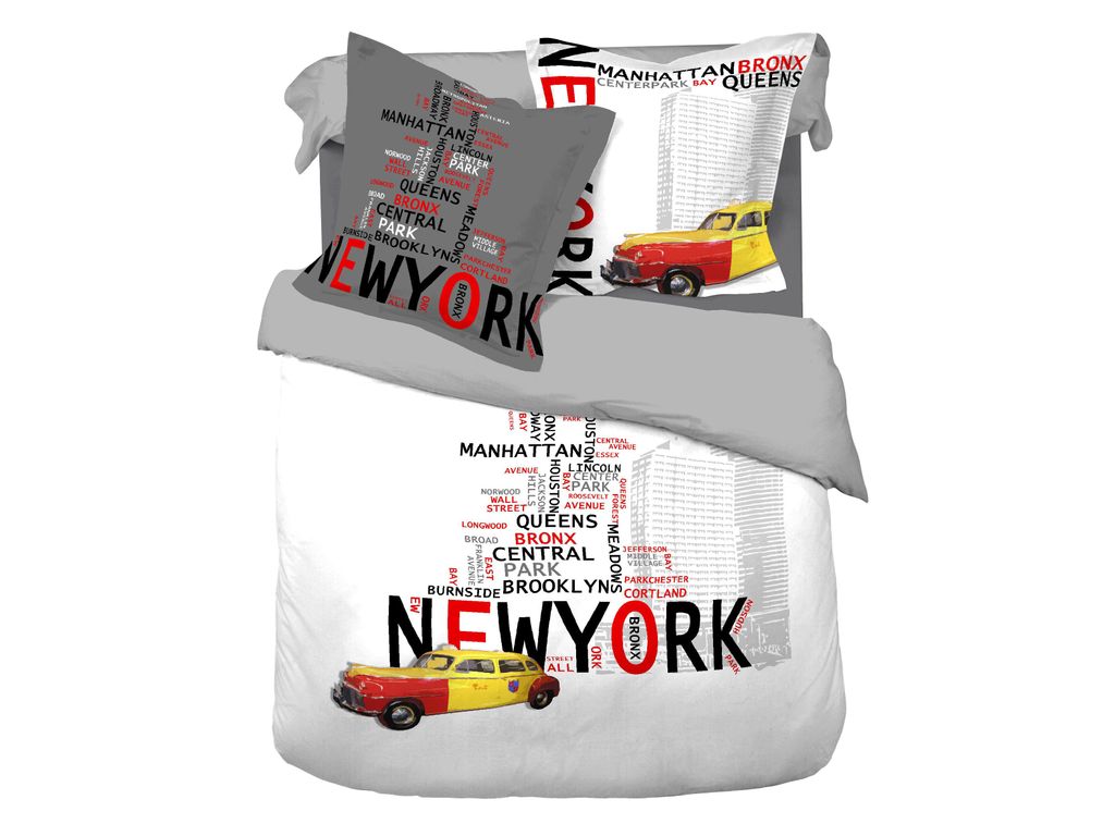 Linge De Lit - HC 260x240 + 2 TO 65x65 cm NEW YORK imprim�