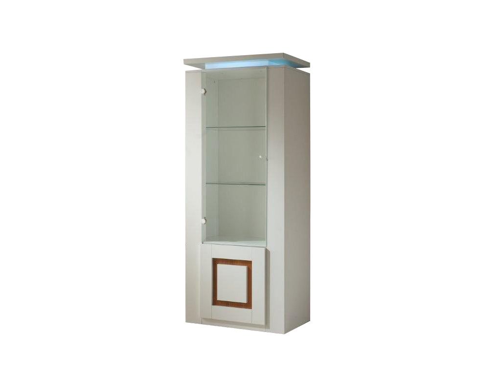 Vitrines - Vitrine 2P RIVA Blanc/Noyer