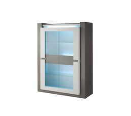 Vitrines - Vitrine 2 portes RIMINI Taupe/Gris