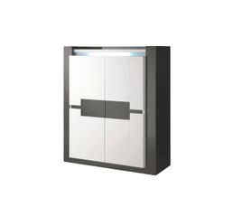 Buffets - Bahut Haut 2 portes RIMINI Taupe/Blanc