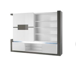 Meubles Tv - Mur TV RIMINI Taupe/Blanc