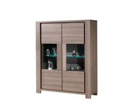 Vitrines - Vitrine 2 portes PAOLO Gris