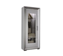 Vitrines - Argentier 1 porte REFLEX RE 035 Blanc et Argent