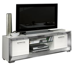 Meubles Tv - Meuble TV REFLEX RE 040 Blanc et Argent