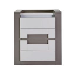 commode blanche taupe