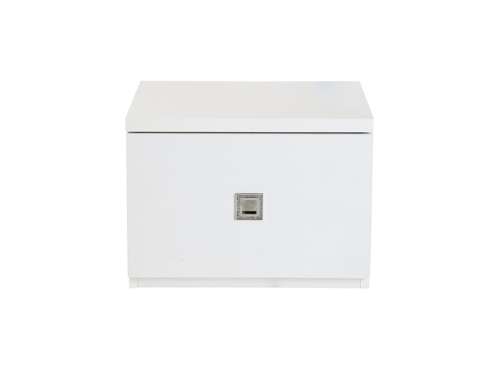 Chevets - Chevet 1 tiroir STRASS 36 12CH1101 blanc