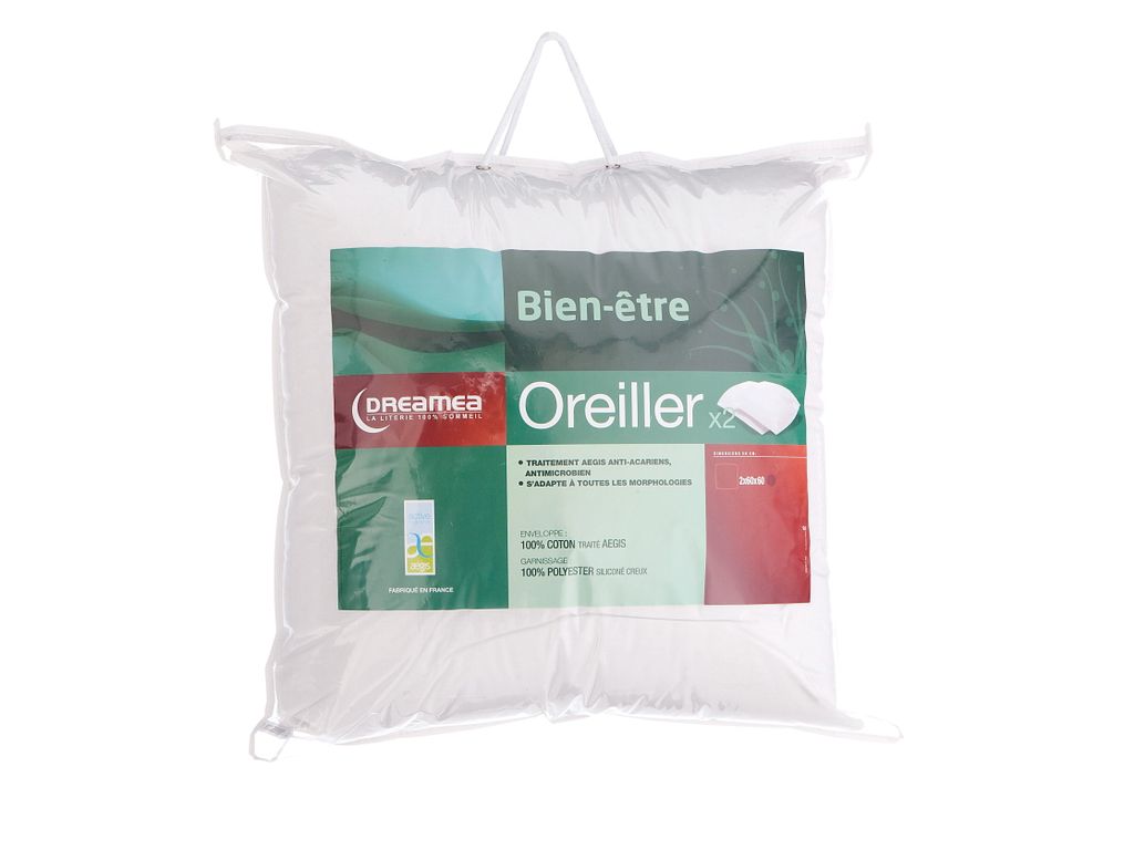 Couettes Et Oreillers - 2 Oreillers 60 x 60 cm DREAMEA BEIN-ETRE