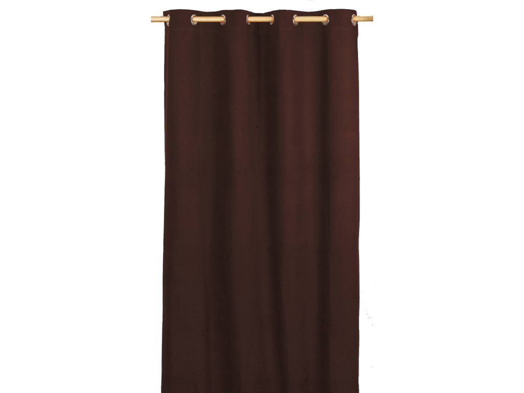 Rideaux - Rideau � oeillets 140 x 250 cm RAINBOW Chocolat
