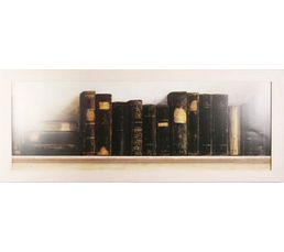 Image encadrée 42X104 BIBLIOTHEQUE NOIRE Patiné beige