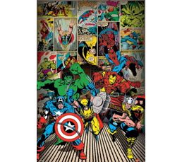 Photographies - Laminage toile 61X91 LA MARVEL Rouge/Vert/Bleu
