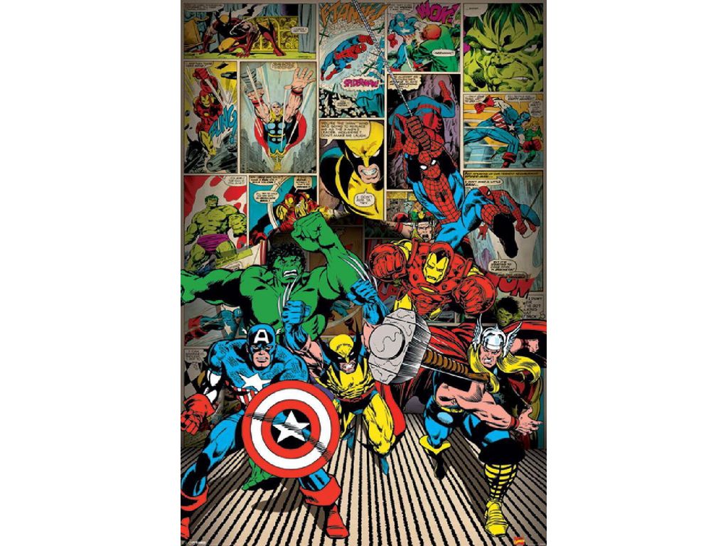 Photographies - Laminage toile 61X91 LA MARVEL Rouge/Vert/Bleu
