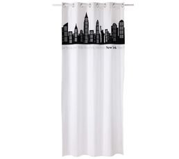 Rideau 135 x 250 cm MANHATTAN Blanc - Noir