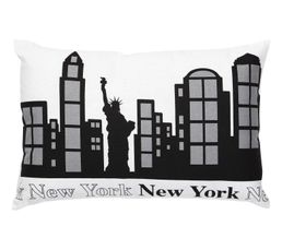 Coussin 40 x 60 cm MANHATTAN Blanc - Noir