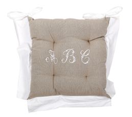 Coussins De Chaises - Galette 40 x 40 cm ALPHABET Lin