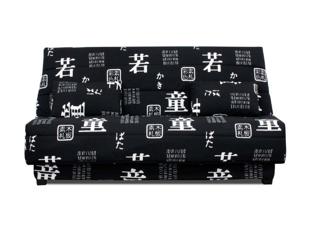 Housses - Housse clic-clac 140 cm Tissu Kabuki Noir