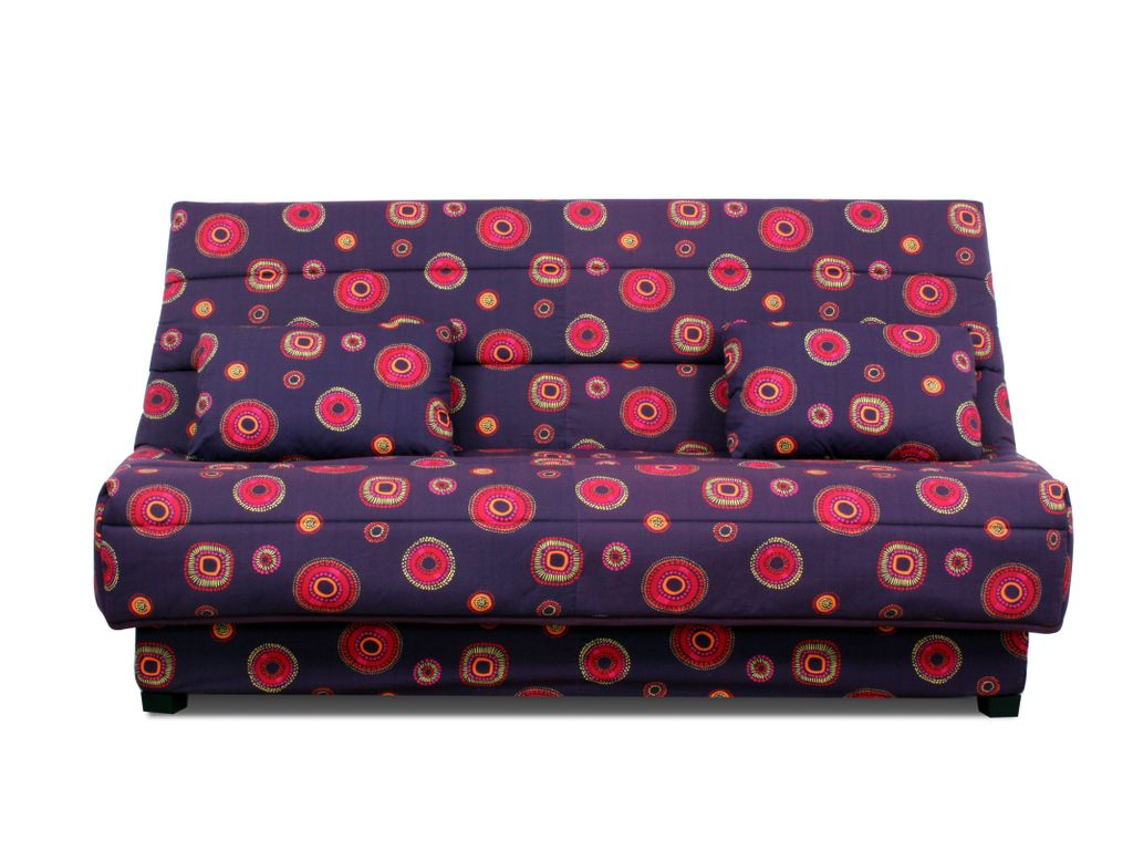 Housse clic-clac 130 cm Tissu Artifice Prune