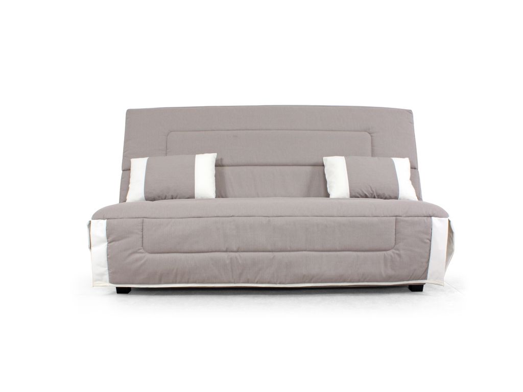 Housses - Housse clic-clac 130 cm Tissu Rustik Taupe/Ecru