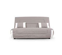 Housses - Housse clic-clac 140 cm Tissu Rustik Taupe/Ecru