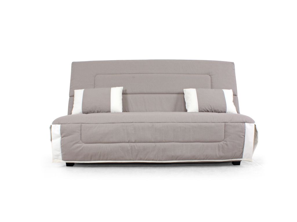 Housses - Housse clic-clac 140 cm Tissu Rustik Taupe/Ecru