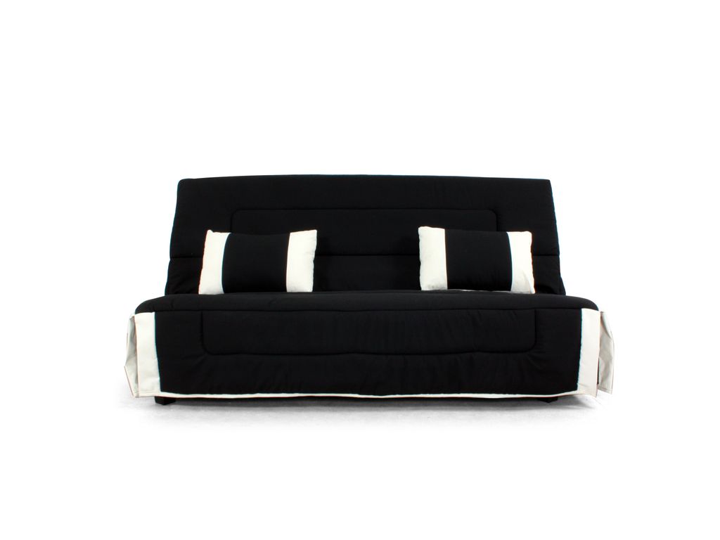 Housses - Housse clic-clac 140 cm Tissu Rustik Noir/Ecru