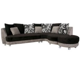 Angle m&eacute;ridienne droit LOFT 2 Tissu Angel Gris/Noir